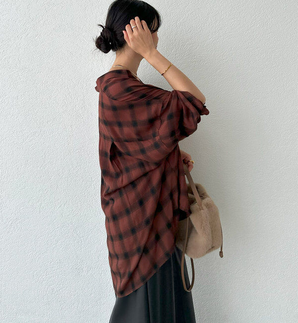  「ウォッシュドチェックワイドシャツ」|シャツ・ブラウス|