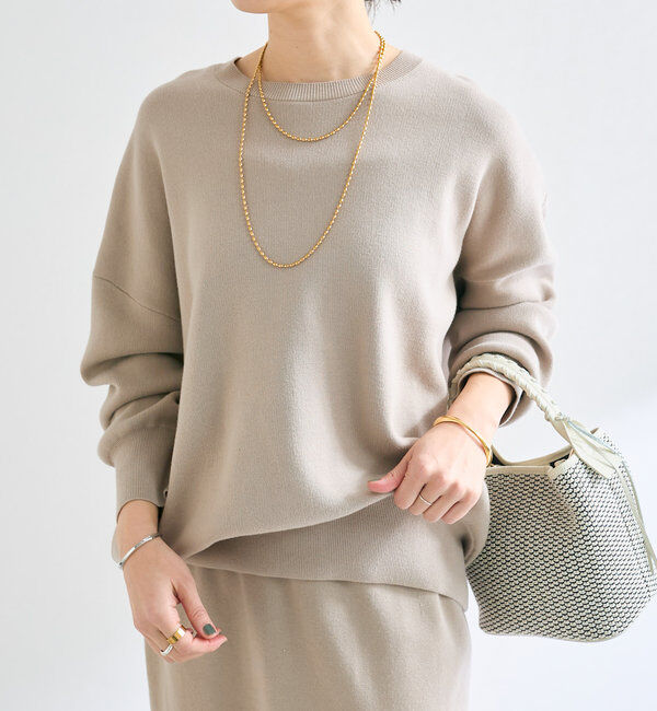  「【セットアップ対応】コットンスムースラウンドヘムニット」|ニット・セーター|