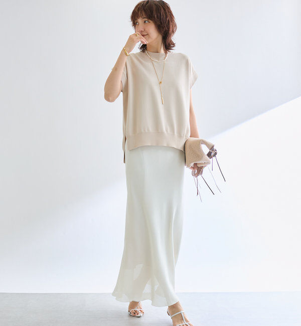  「【接触冷感】クールタッチショルダーニット」|ニット・セーター|