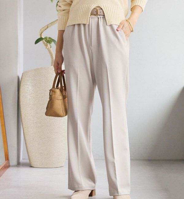  「【褒められシルエット】イージーフレアパンツ」|チノ|ベージュ