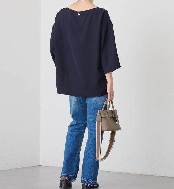  「【セットアップ対応可】ダブルサテンハーフスリーブブラウス」|シャツ・ブラウス|