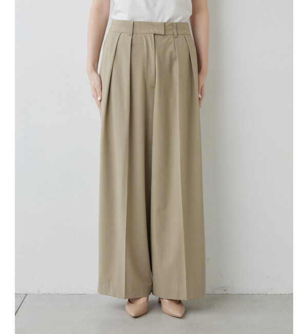  「【新色BR登場/セットアップ対応】ダブルタックパンツ」|スラックス|