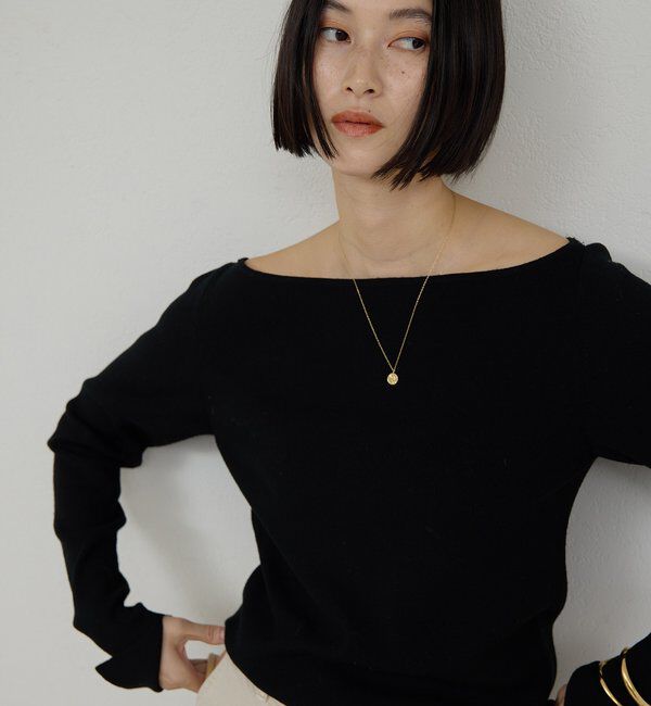  「ボートニットプルオーバー」|ニット・セーター|ブラック