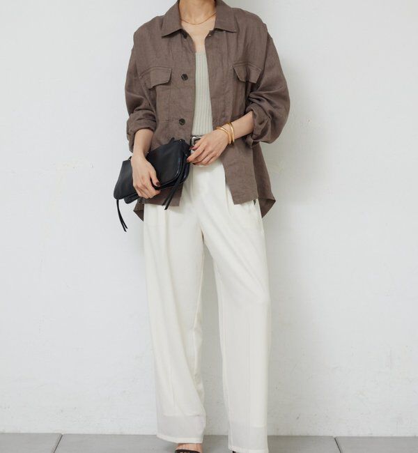  「リネンミリタリーシャツブルゾン」|ベスト・ジレ|
