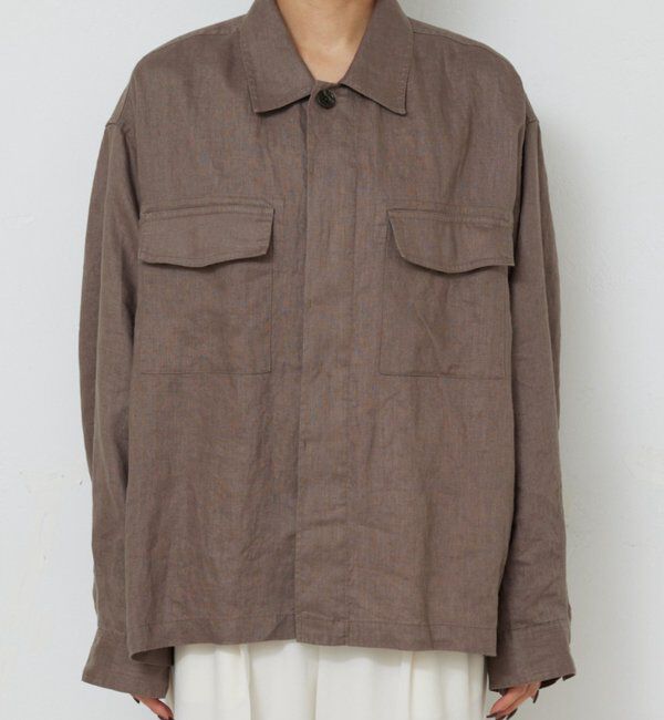  「リネンミリタリーシャツブルゾン」|ベスト・ジレ|