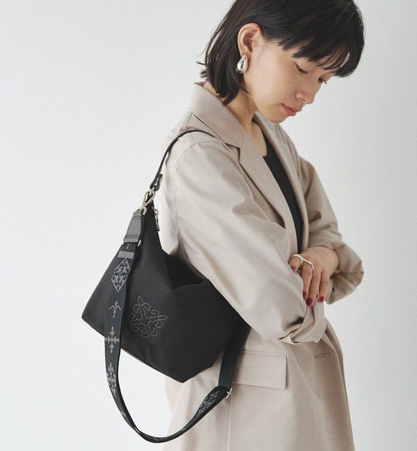  「コーデュラナイロン2WAYシンプルショルダーバッグ」|ショルダー・メッセンジャー|ブラック