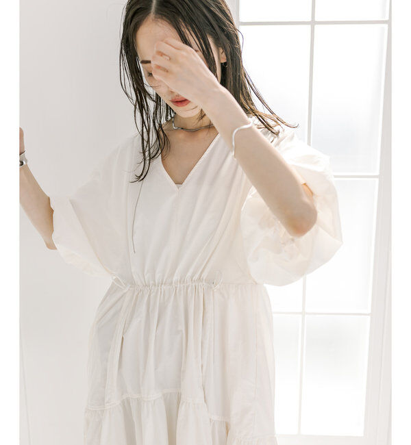  「【3サイズ展開】ドロストギャザーワンピース」|ワンピース|