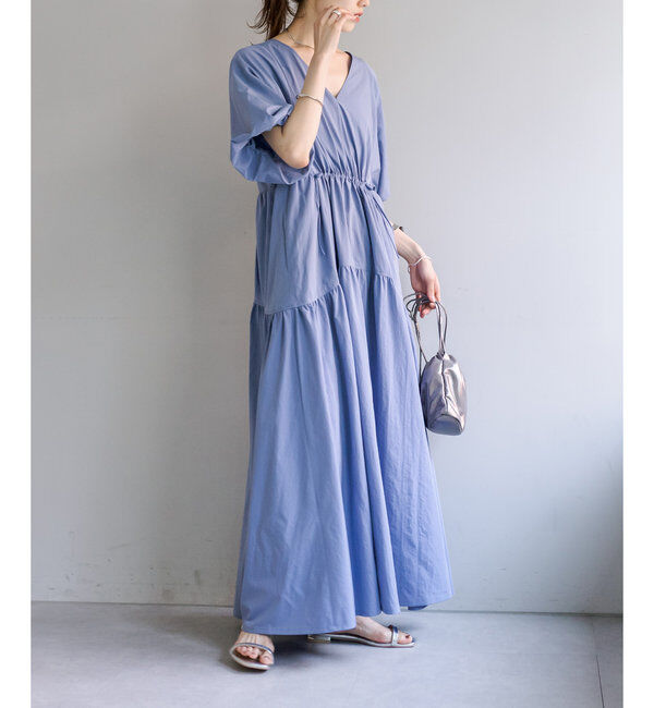  「【3サイズ展開】ドロストギャザーワンピース」|ワンピース|