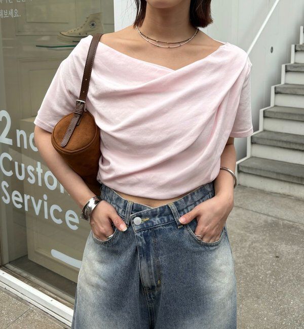  「【全骨格対応◎/6色展開】オフショルTシャツ」|Tシャツ・カットソー|