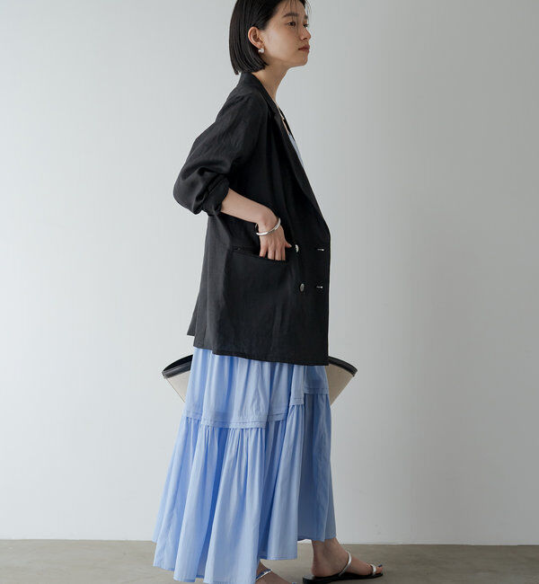  「【3サイズ展開】サテンティアードキャミワンピース」|ワンピース|