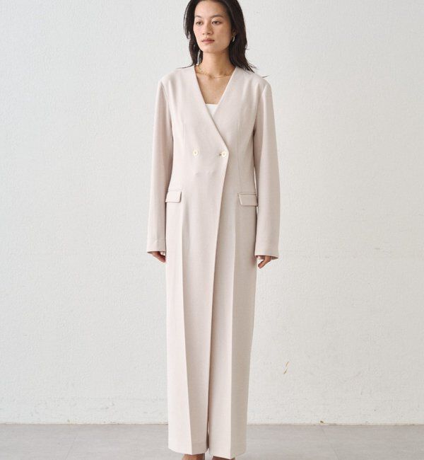  「【Atelier N5/アトリエヌメロサンク】ノーカラーオールインワン」|ワンピース|