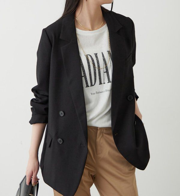  「麻調合繊ジャケット」|ベスト・ジレ|ブラック