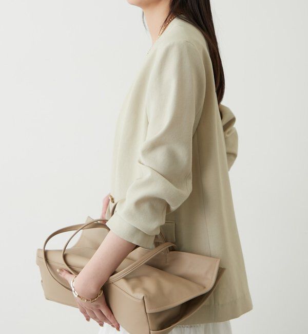  「麻調合繊ノーカラージャケット」|ベスト・ジレ|