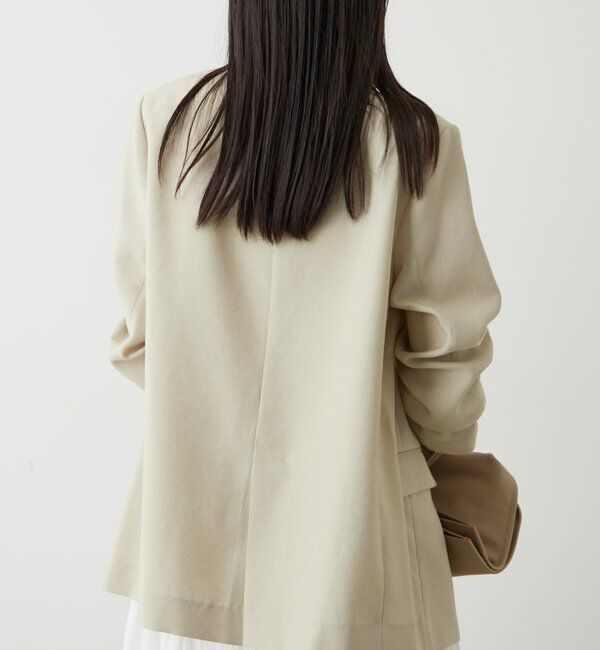  「麻調合繊ノーカラージャケット」|ベスト・ジレ|