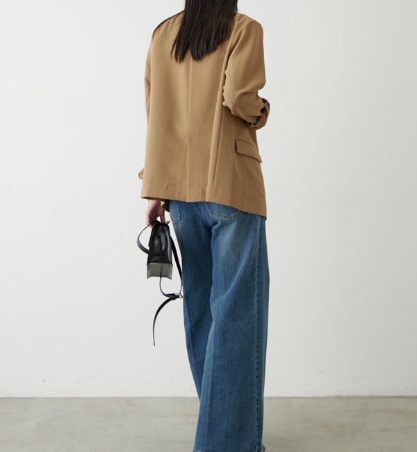  「麻調合繊ノーカラージャケット」|ベスト・ジレ|