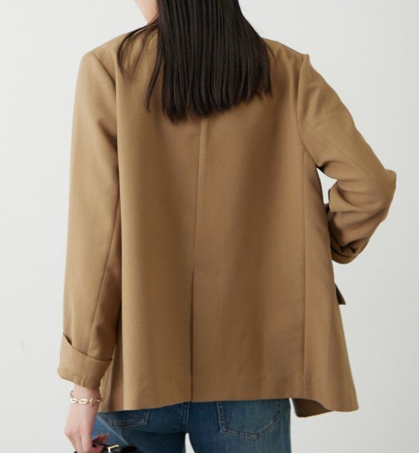  「麻調合繊ノーカラージャケット」|ベスト・ジレ|