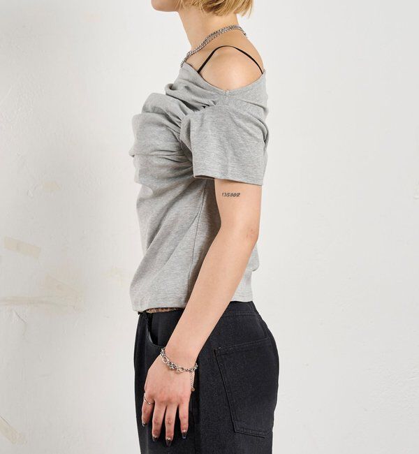  「ギャザーオフショル半袖トップス」|Tシャツ・カットソー|