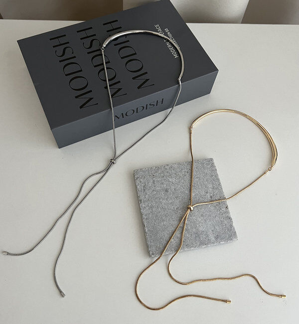  「【ベストセラー】〈GOLDY/ゴールディ〉スライドカービーネックレス」|リング|シルバー