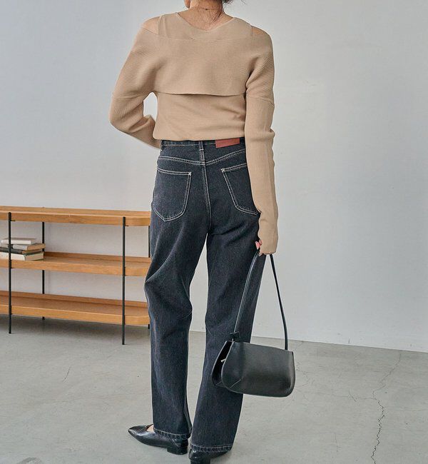  「オフショルクロスレイヤードニット」|ニット・セーター|