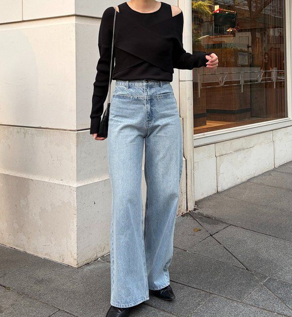  「オフショルクロスレイヤードニット」|ニット・セーター|