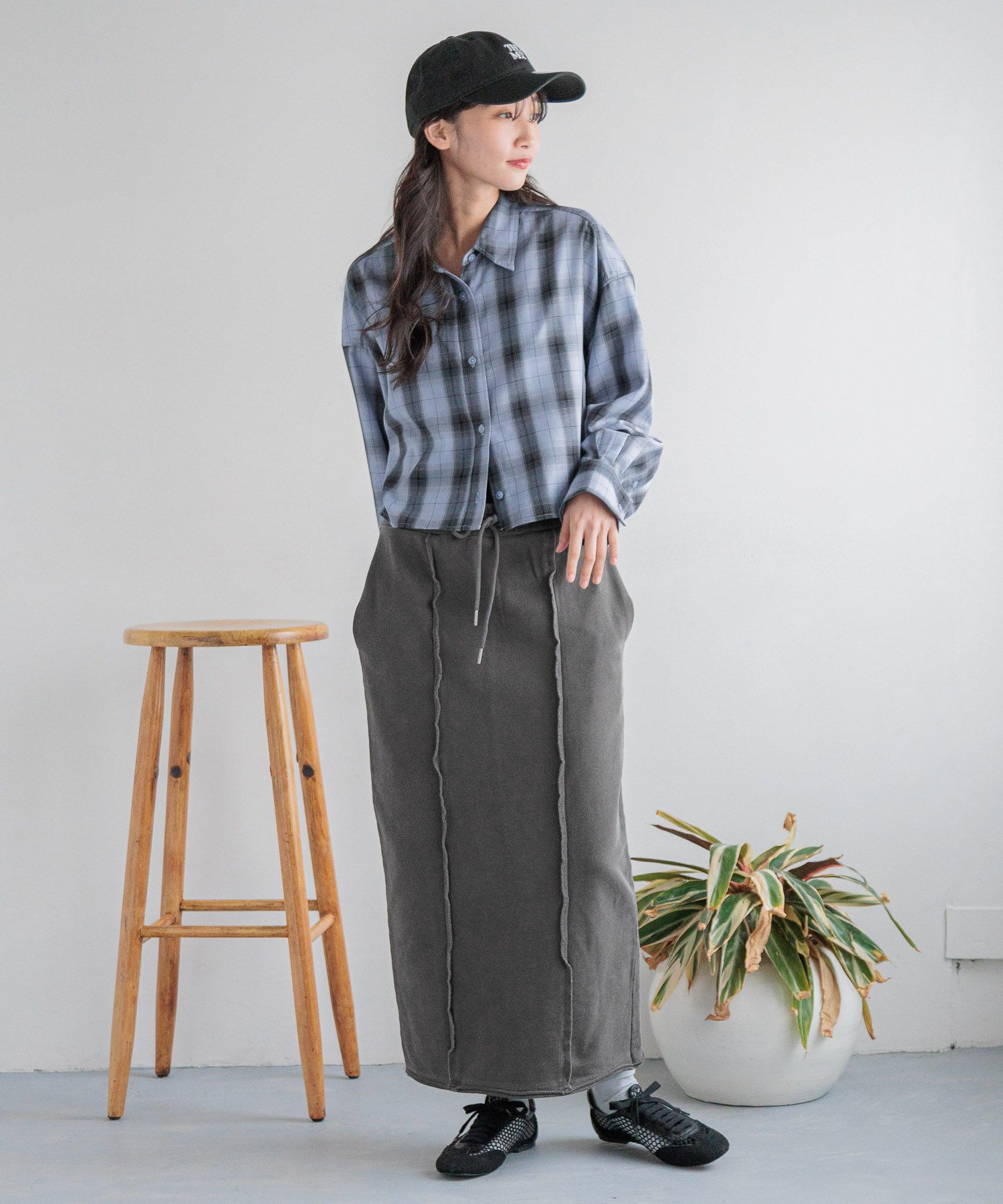 LOWRYS FARM「リメイクスウェットタイトスカート」|スカート|