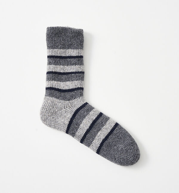 collex「【ecuvo,】別注　ボーダーWソックス　メンズ」|ソックス|