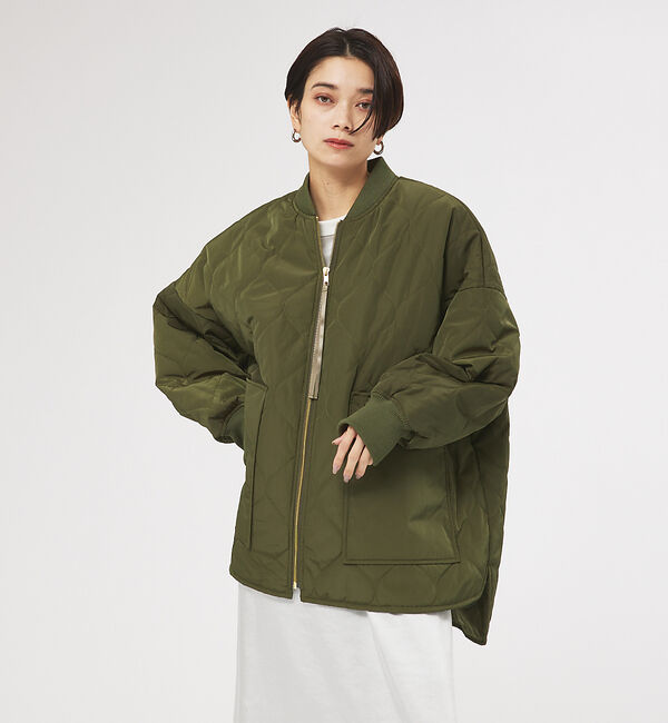 collex「【WEB限定】シャドーリップストップキルトブルゾン」|ダウン|カーキ