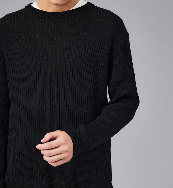 ABAHOUSE「【ウォッシャブル】リブニット プルオーバー」|ニット・セーター|