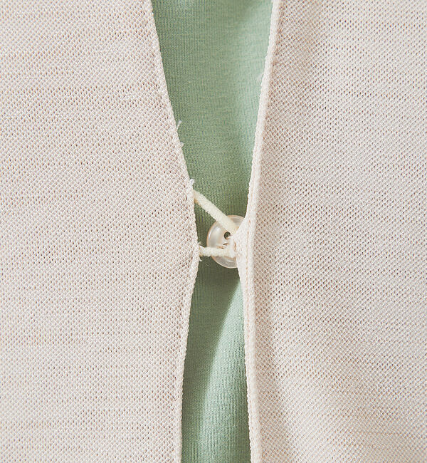 ABAHOUSE「【定番/シアー素材】ストレッチ カノコ ワンボタン カーディガン」|カーディガン|