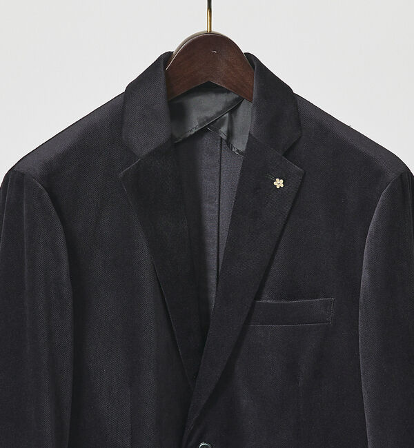 ABAHOUSE「【セットアップ対応/FLEX JACKET】ベロア ツイル & コールプリント」|テーラードジャケット|