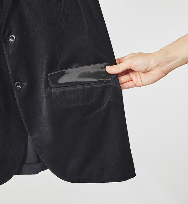 ABAHOUSE「【セットアップ対応/FLEX JACKET】ベロア ツイル & コールプリント」|テーラードジャケット|