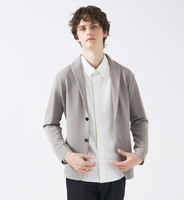 ABAHOUSE「ハニカムストレッチ ショールカラー ブルゾン」|その他|モカ