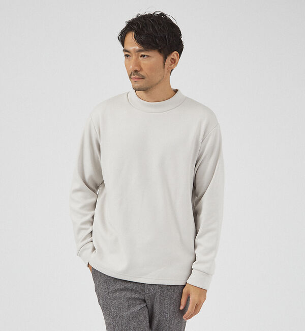 ABAHOUSE「【ふわふわ・もちもち】裏シャギー モックネック プルオーバー」|スウェット・ジャージ|グレージュ