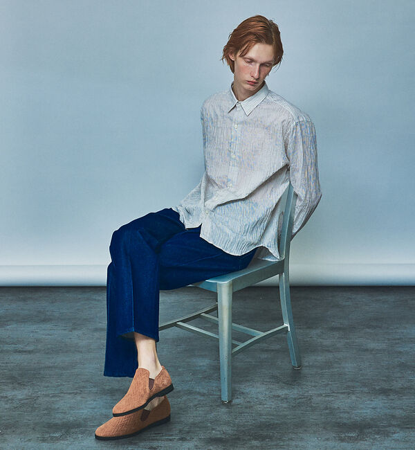 alfredoBANNISTER「【定番木型】メッシュ型押し / サイドゴア レザースリッポン」|その他|