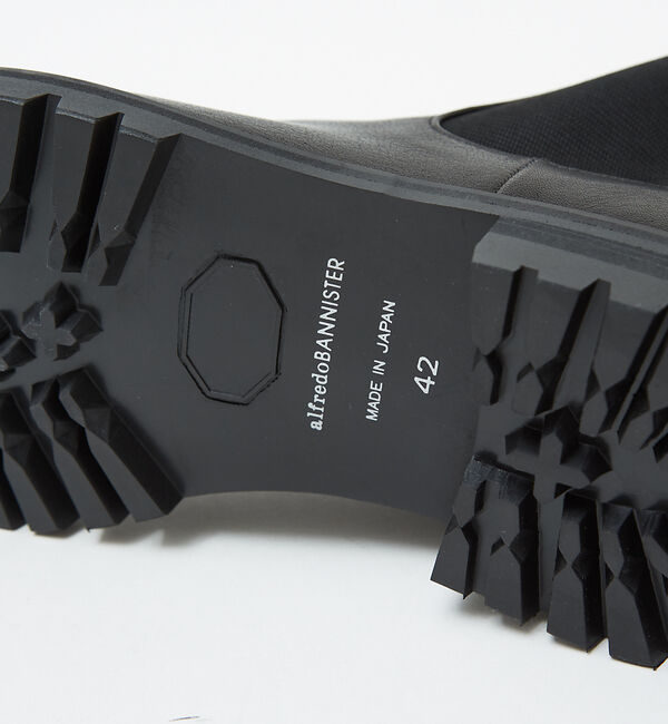 alfredoBANNISTER「【ソフトレザー】ドレープ ミラートゥ サイドゴア タンクソール ブーツ 札幌店+」|ショートブーツ|