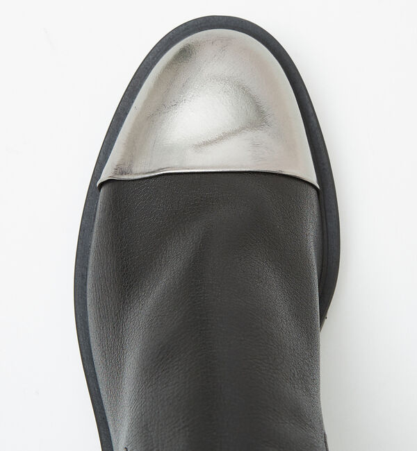 alfredoBANNISTER「【ソフトレザー】ドレープ ミラートゥ サイドゴア タンクソール ブーツ 札幌店+」|ショートブーツ|