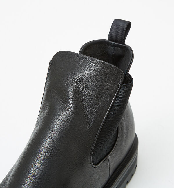 alfredoBANNISTER「【ソフトレザー】ドレープ ミラートゥ サイドゴア タンクソール ブーツ 札幌店+」|ショートブーツ|