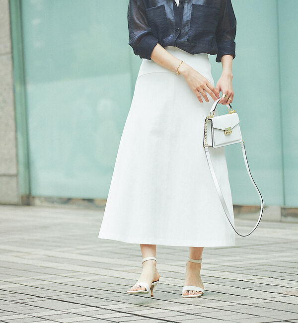 Rouge vif「【XSサイズ展開】シェルタリングフレアスカート」|スカート|ホワイト