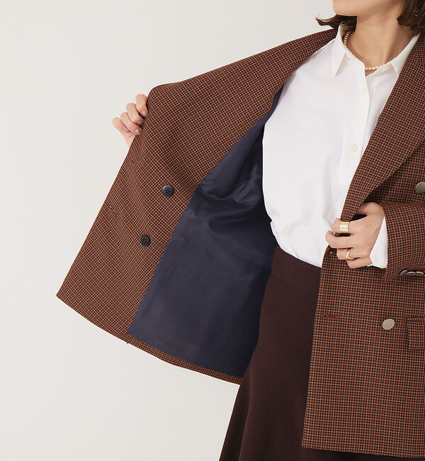 Rouge vif「チェックダブルジャケット」|テーラードジャケット|