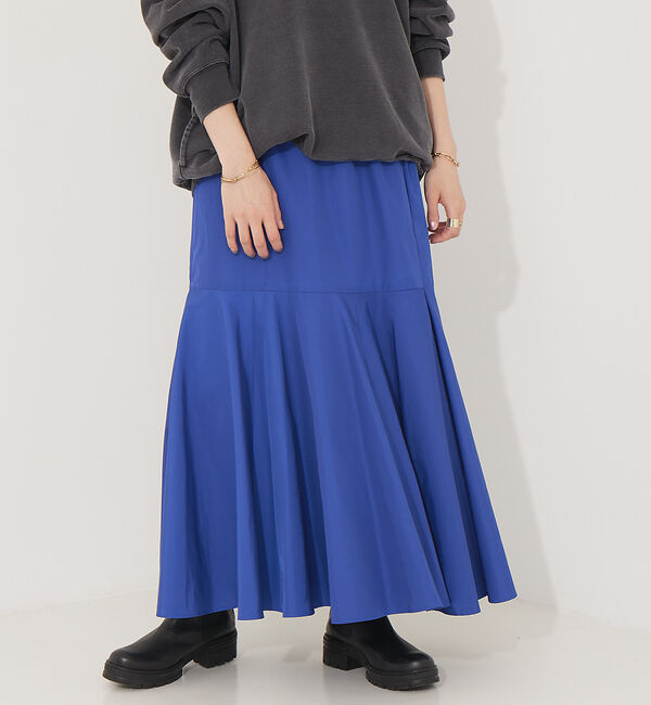 Rouge vif「メモリータッサー切り替えマーメイドマキシスカート」|スカート|ブルー