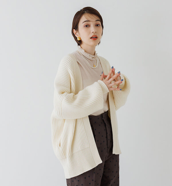 Rouge vif「片畔ニットガウンカーディガン」|カーディガン|アイボリー