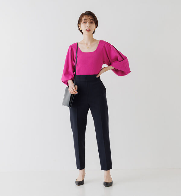 Rouge vif「パフスリーブスクエアネックニット」|ニット・セーター|