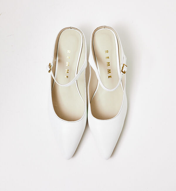 Rouge vif「【REMME/レメ】ポインテッドミュール」|サンダル|ホワイト