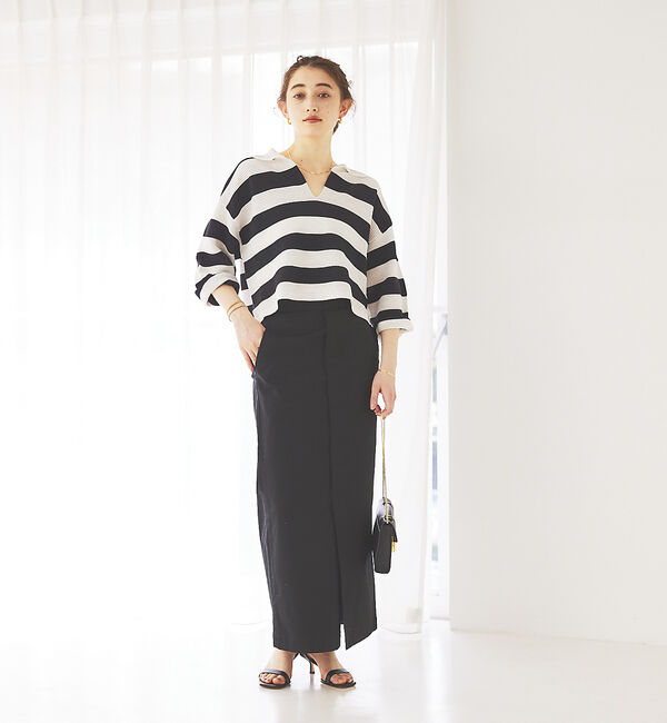 Rouge vif「リップルオープンカラーニット」|ニット・セーター|