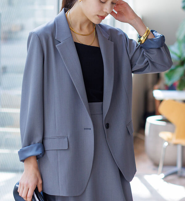 Rouge vif「【セットアップ対応】 シングルテーラードジャケット」|テーラードジャケット|グレー