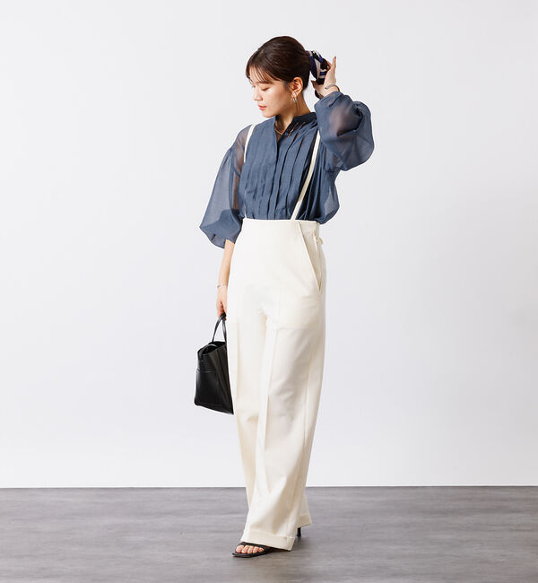 Rouge vif「ハイウエストサスペンダーワイドパンツ」|その他|