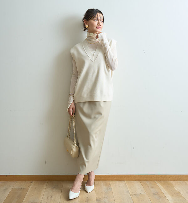 Rouge vif「モールニット片畔ベスト」|ベスト・ジレ|