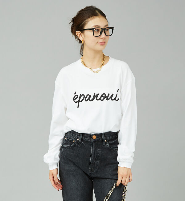 Rouge vif「筆記体ロゴプリントロンT」|Tシャツ・カットソー|