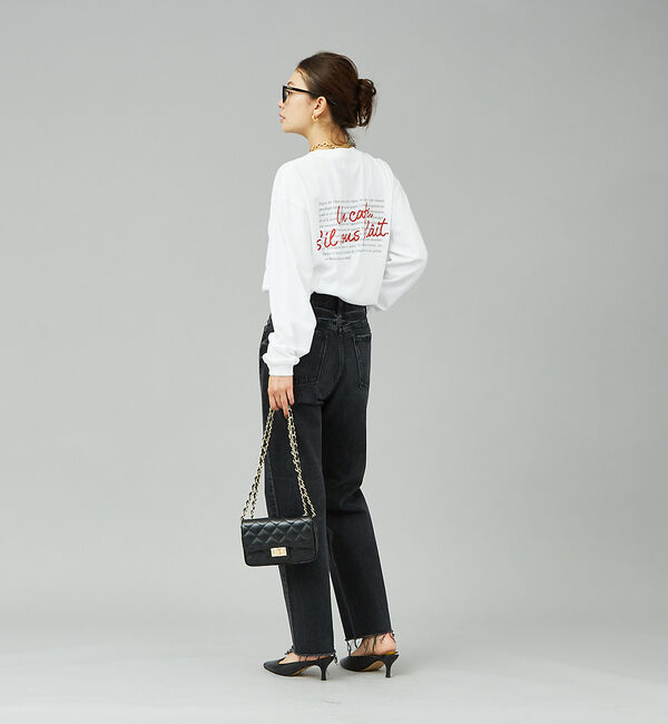 Rouge vif「筆記体ロゴプリントロンT」|Tシャツ・カットソー|