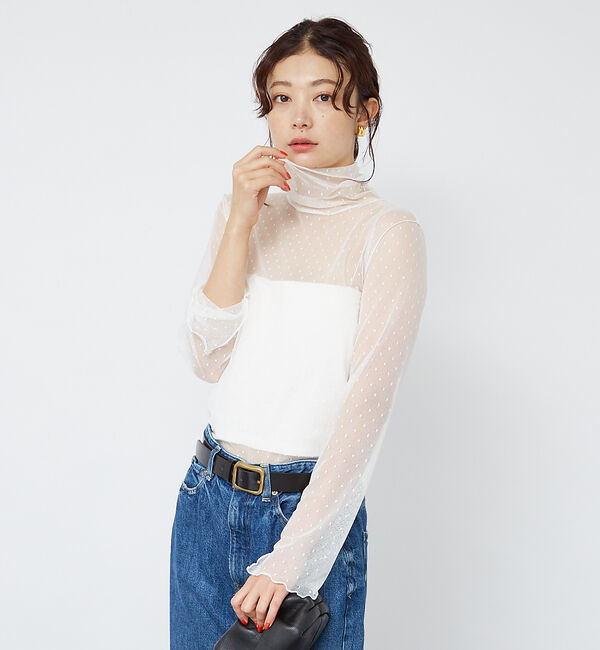 Rouge vif「ドットチュールシアータートル」|Tシャツ・カットソー|